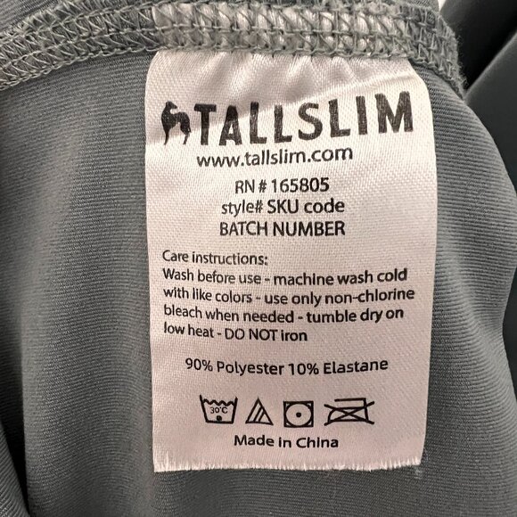 TallSlim Men's Quarter Zip Pullover Performance Shirt Grey M Medium - Picture 3 of 4